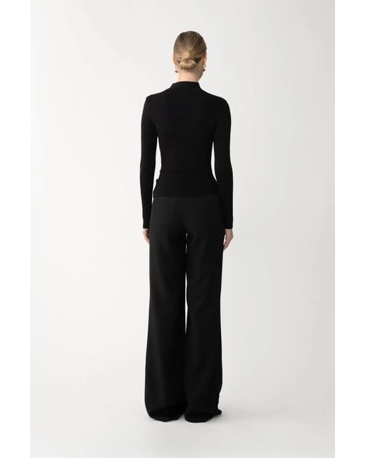SAU LEE Black Dakota Knit Top