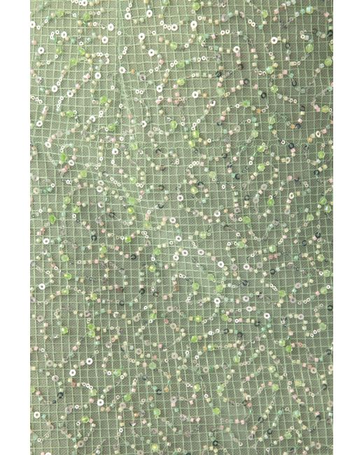 SAU LEE Green Jada Beaded Mini Dress