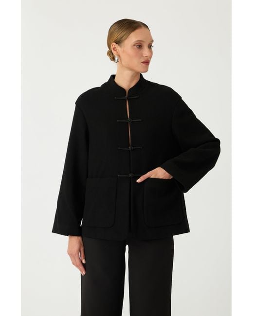 SAU LEE Black Rowen Tang Coat