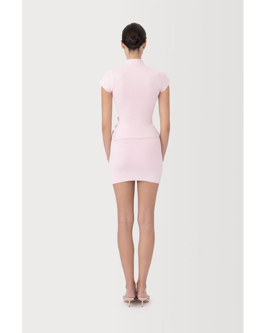 SAU LEE Pink Chase Knit Top