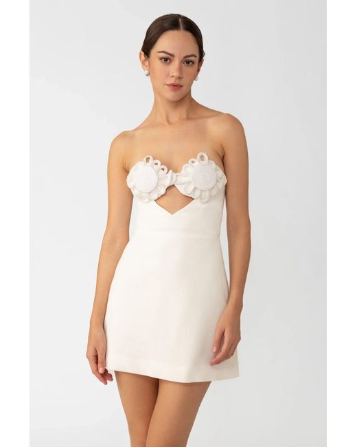 SAU LEE White Eve Mini Dress