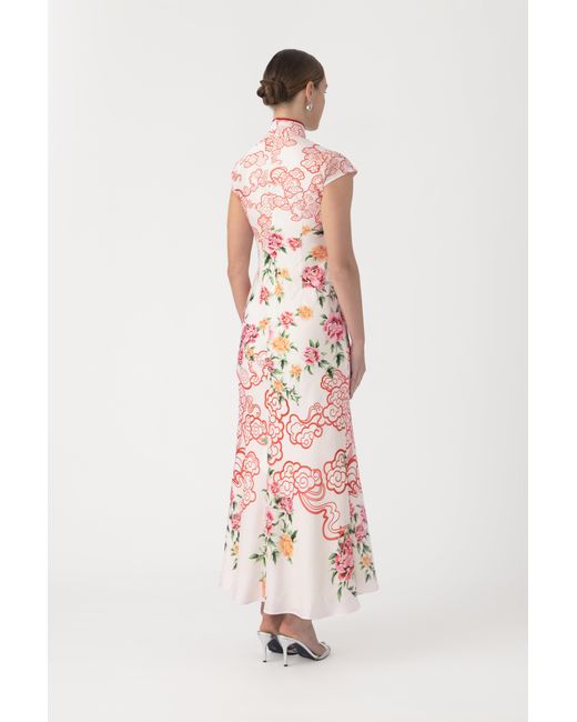SAU LEE Pink Vanessa Satin Dress