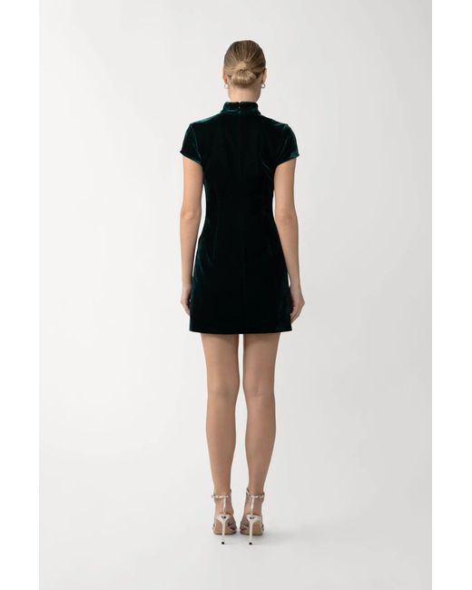 SAU LEE Black Ivy Velvet Mini Dress
