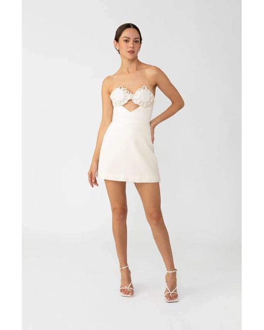 SAU LEE White Eve Mini Dress