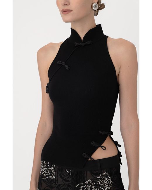 SAU LEE Black Dunn Knit Top