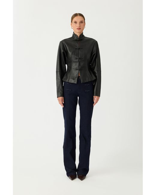 SAU LEE Brown Anton Leather Tang Jacket