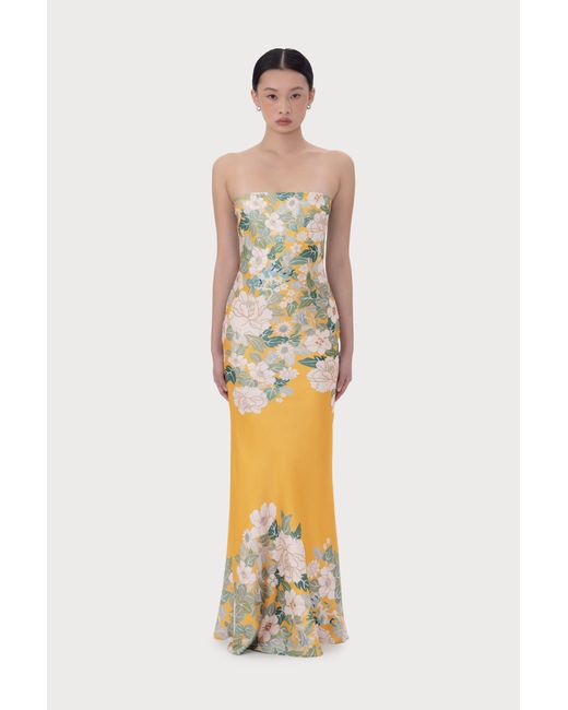 SAU LEE Brown Hesper Satin Dress
