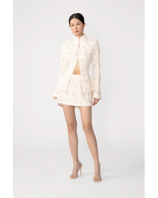 SAU LEE White Aja Embroidered Top