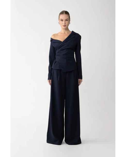 SAU LEE Blue Neve Wool Pant