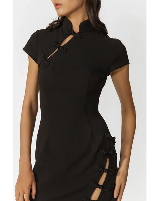 SAU LEE Black Iris Mini Dress