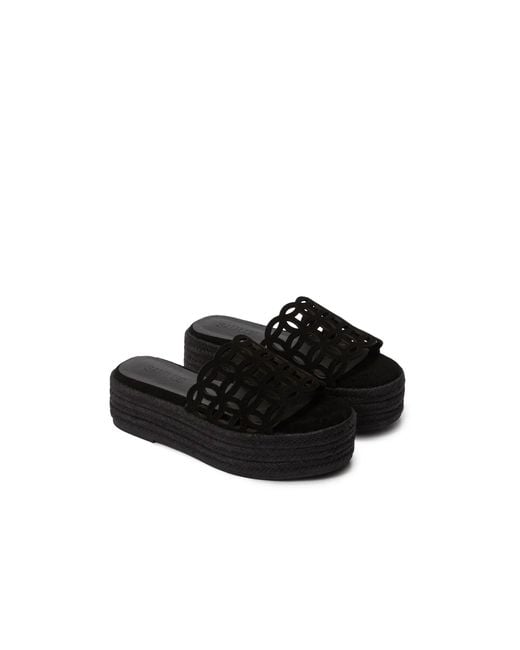 SAU LEE Black Ming Suede Sandal