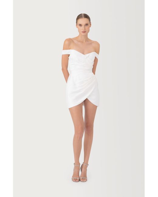 SAU LEE Brown Vittoria Satin Mini Dress