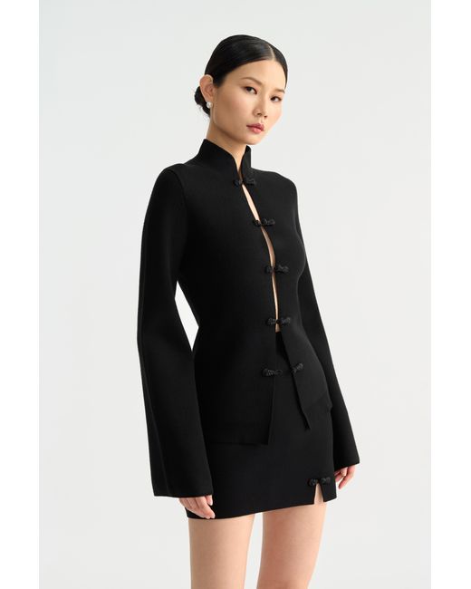 SAU LEE Black Otto Tang Cardigan