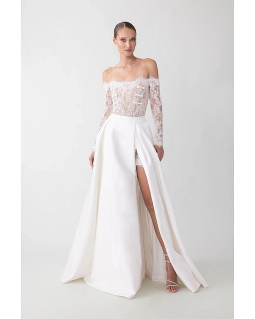 SAU LEE White Lucie Maxi Skirt
