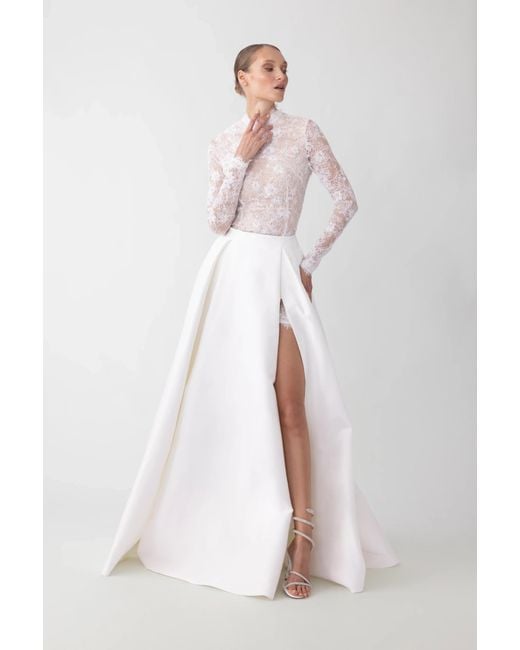 SAU LEE White Lucie Maxi Skirt
