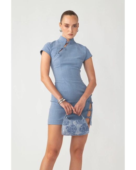 SAU LEE Blue Isa Denim Dress