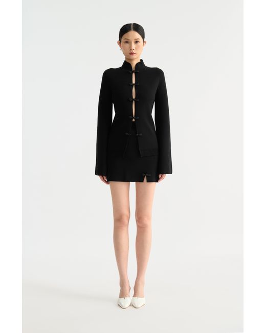 SAU LEE Black Otto Tang Cardigan