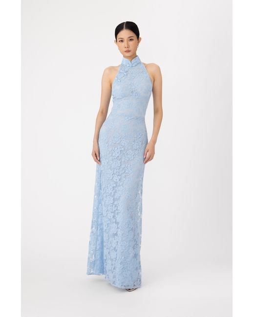 SAU LEE Blue Gillian Lace Dress