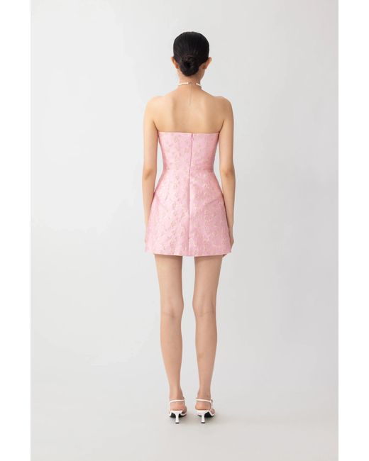 SAU LEE Pink Jodie Jacquard Mini Dress
