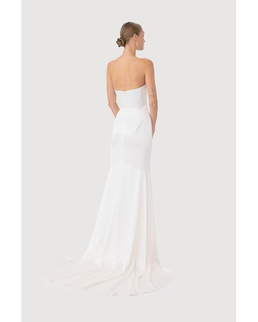 SAU LEE Brown Rianne Satin Gown