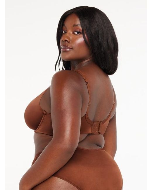 Savage X Brown New Microfiber Unlined Plunge Bra