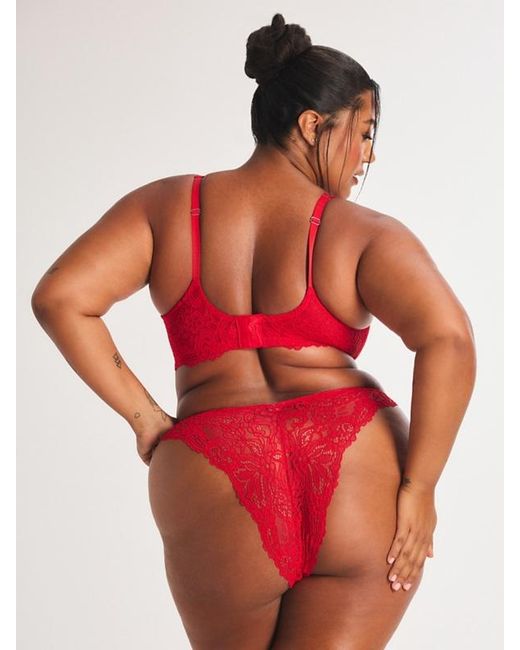 Savage X Red Romantic Corded Lace Unlined Balconette Bra
