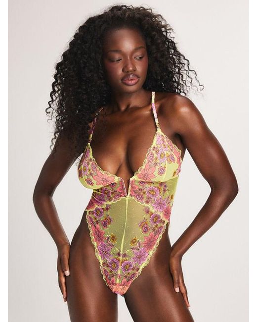 Savage X Yellow Mod Poppy Lace Teddy