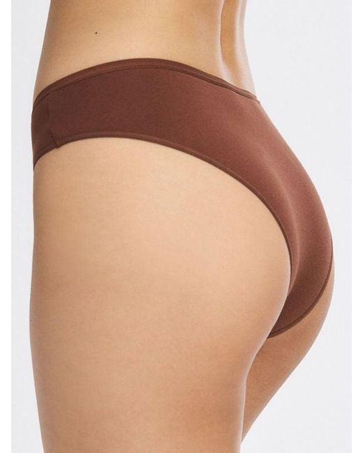 Savage X Brown Cotton Essentials Cheeky Knickers