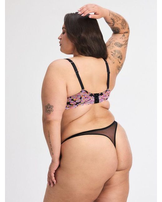 Savage X Pink Sun Tide Floral Lace Padded Plunge Bra