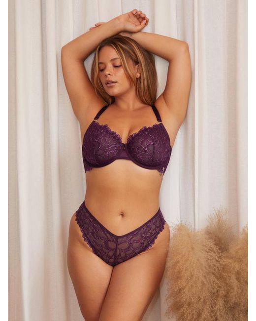 Savage X Purple Savage Not Sorry Unlined Lace Balconette Bra