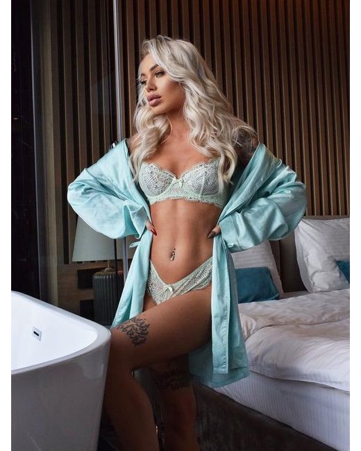 Savage X Blue Deco Glass Lace Unlined Bra