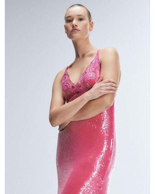 Savage X Pink Champagne On Ice Embellished Slip