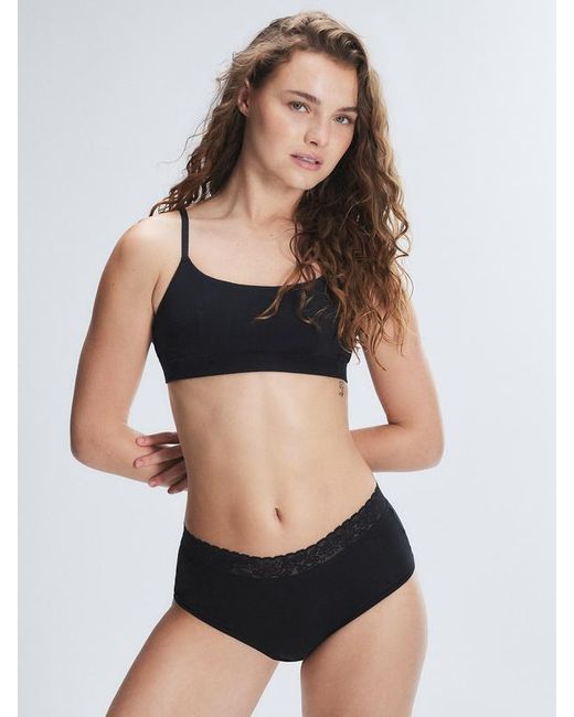Savage X Black Cotton Essentials Lace-trim Shortie Knickers