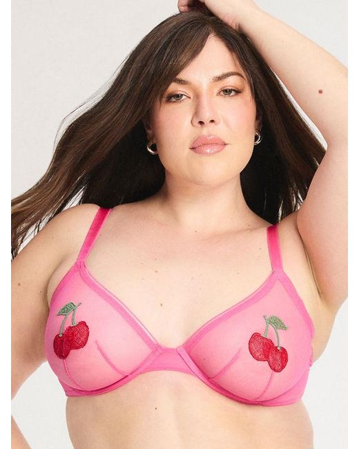 Savage X Red Cherry Nouveau Mesh Unlined Bra