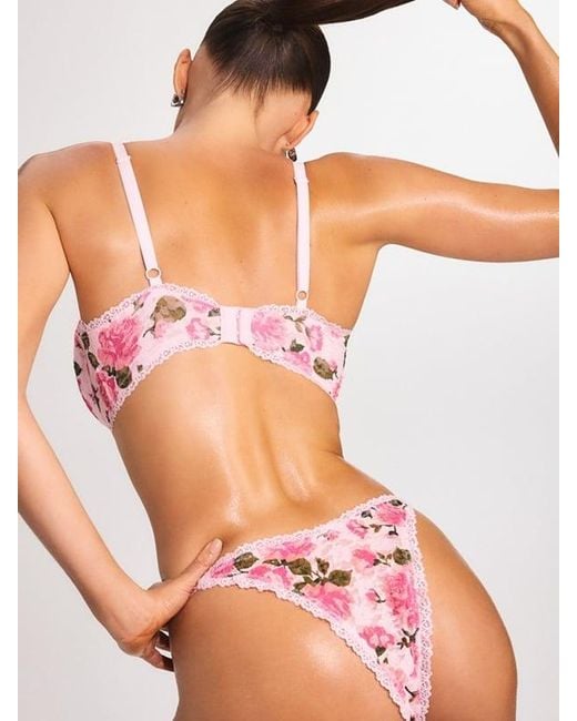 Savage X Pink Sinful Rose Printed Lace Balconette Bra