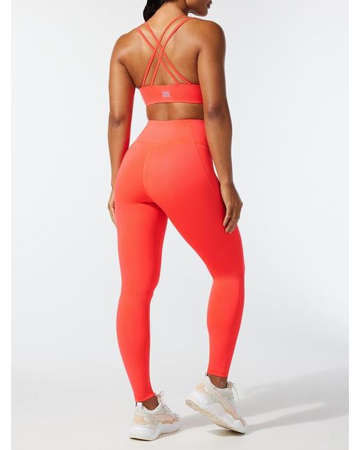 Savage X Red Sky-hi Logo Patch Super High-waist Pocket Leggings