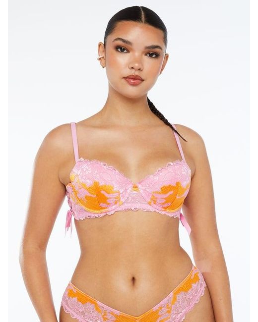 Savage X White Lace'd Up Padded Low Balconette Bra