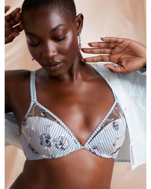 Savage X Blue Bossy Posse Padded Plunge Bra