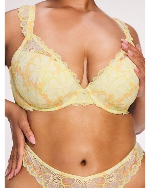 Savage X Green Daisy Riot Lace Lightly Lined Plunge Bra