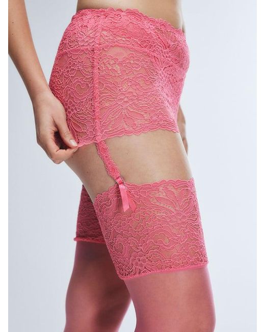 Savage X Red Romantic Corded Lace Suspender Skirt