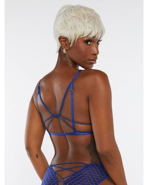 Savage X Blue Baroque Bondage Front-closure Bralette
