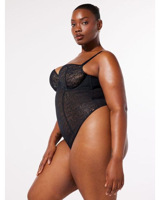 Savage X Blue Signature Script Underwire Teddy