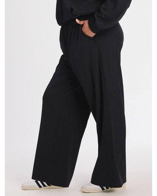 Savage X Black Stretch Woven Logo Band Wide Leg Pant