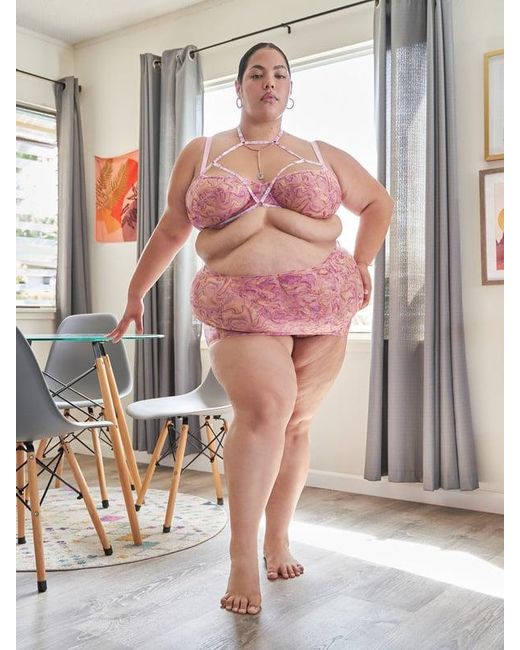 Savage X Pink X-ray Vision Skirted Thong