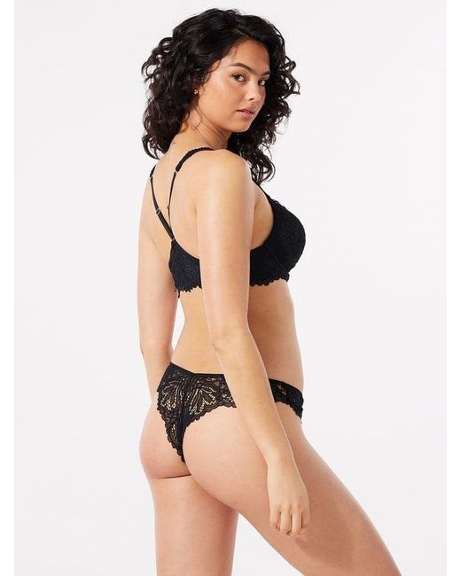 Savage X Black Romantic Corded Lace Push-up Bra