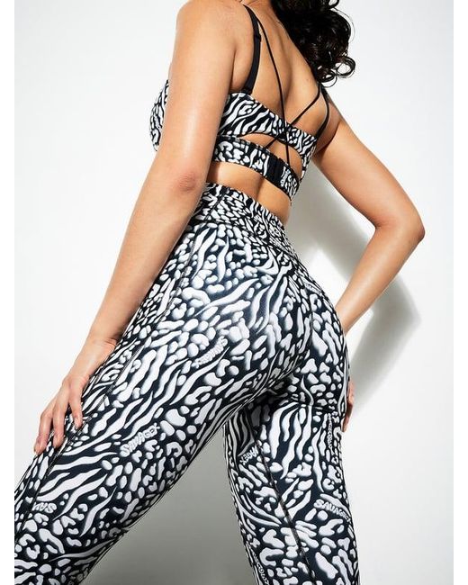 Savage X Blue Sky-hi Logo Patch Super High-waist Pocket Leggings