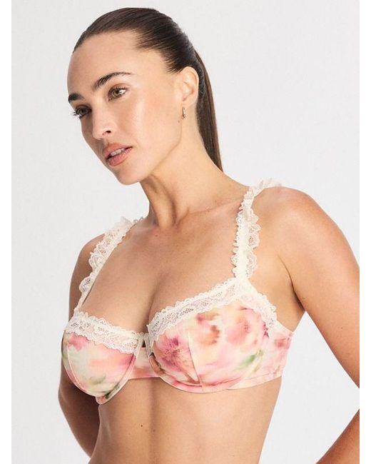 Savage X Pink Bare Flower Unlined Low-cut Balconette