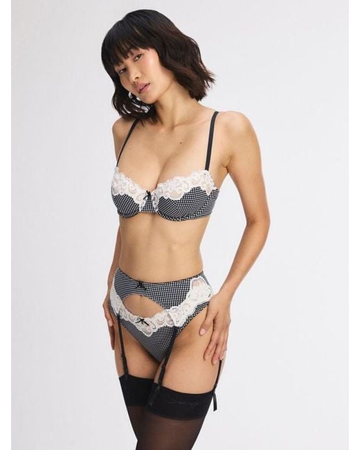 Savage X Black Swirly Girly Unlined Low-cut Balconette Bra