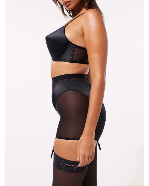 Savage X Black Sexties Suspender Knickers