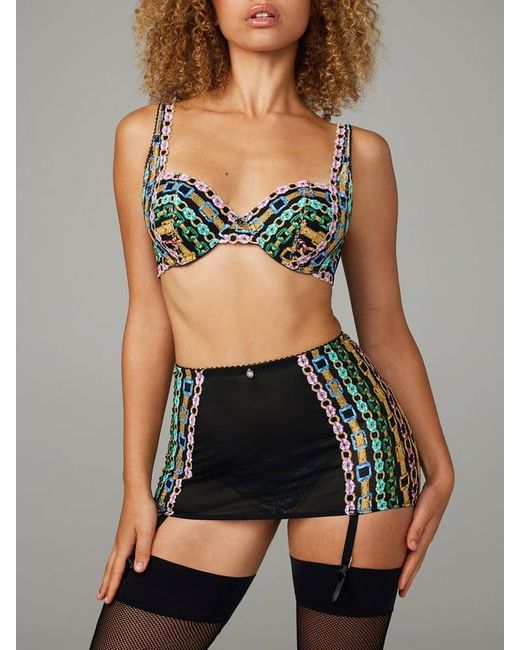 Savage X Green Chained In Lace Suspender Skirt